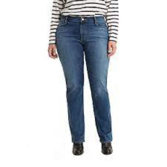 EUC Plus Size Women’s Levi’s Medium Wash Classic Straight-Leg Jeans – Size 16W - Picture 1 of 10
